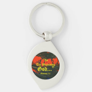 Genesis 1:1 In the beginning God..."Bible truth K Key Ring