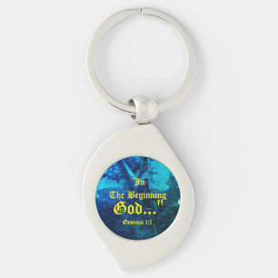 Genesis 1:1 In the beginning God..."Bible truth  K Key Ring