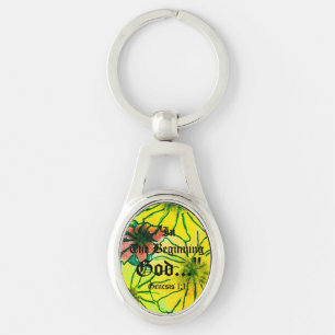 Genesis 1:1 In the beginning God..."Bible truth K Key Ring
