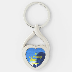 Genesis 1:1 In the beginning God..."Bible truth K Key Ring