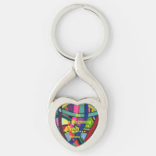 Genesis 1:1 In the beginning God..."Bible truth  K Key Ring