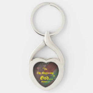 Genesis 1:1 In the beginning God..."Bible truth K Key Ring