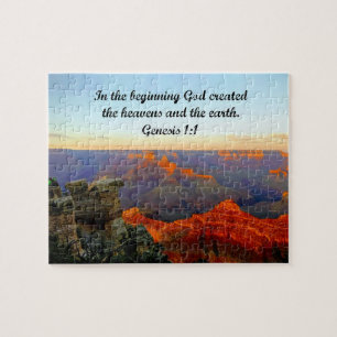 Genesis 1:1 In the beginning, God created  Jigsaw Puzzle