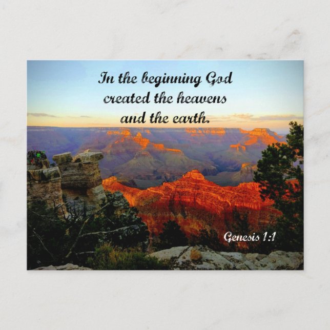 Genesis 1:1 In the beginning, God created  Postcard (Front)
