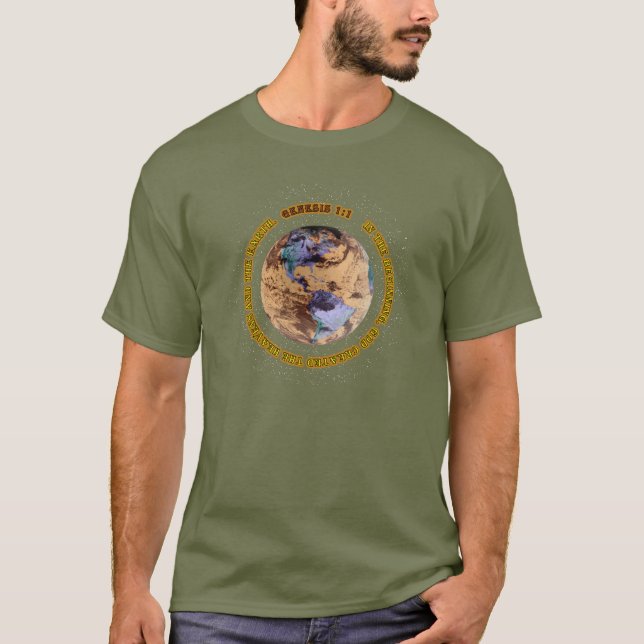 Genesis 1:1  In the beginning, God created... T-Shirt (Front)
