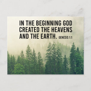 Genesis 1:1 In The Beginning Scripture Christian Postcard