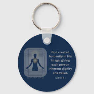 Genesis 1:27 God created humanity in His image Key Ring