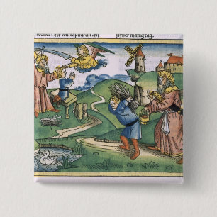 Genesis 21 1-14 Abraham's offering up of Isaac, fr 15 Cm Square Badge