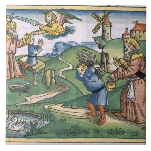 Genesis 21 1-14 Abraham's offering up of Isaac, fr Ceramic Tile (Front)