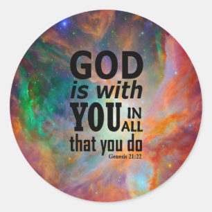 Genesis 21:22 classic round sticker