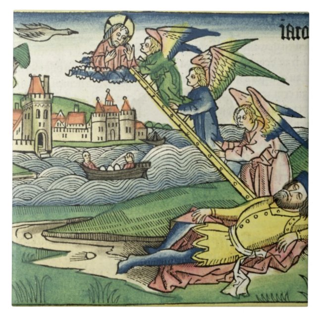 Genesis 28 10 Jacob's Ladder, from the 'Nuremberg Ceramic Tile (Front)