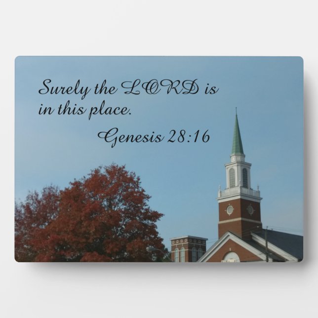 Genesis 28:16 Surely the Lord is in this place Plaque (Front)