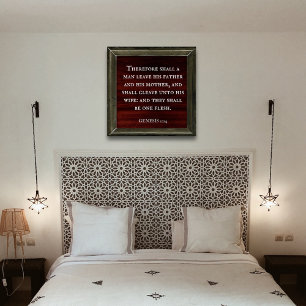 Genesis 2:24 King James Bible Christian Poster