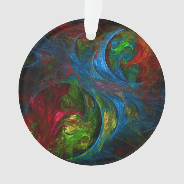 Genesis Blue Abstract Art Acrylic Circle Ornament (Front)