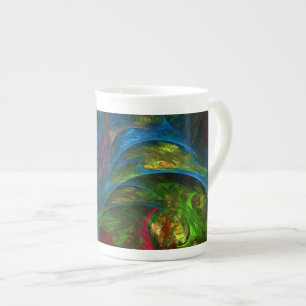 Genesis Blue Abstract Art Bone China Mug
