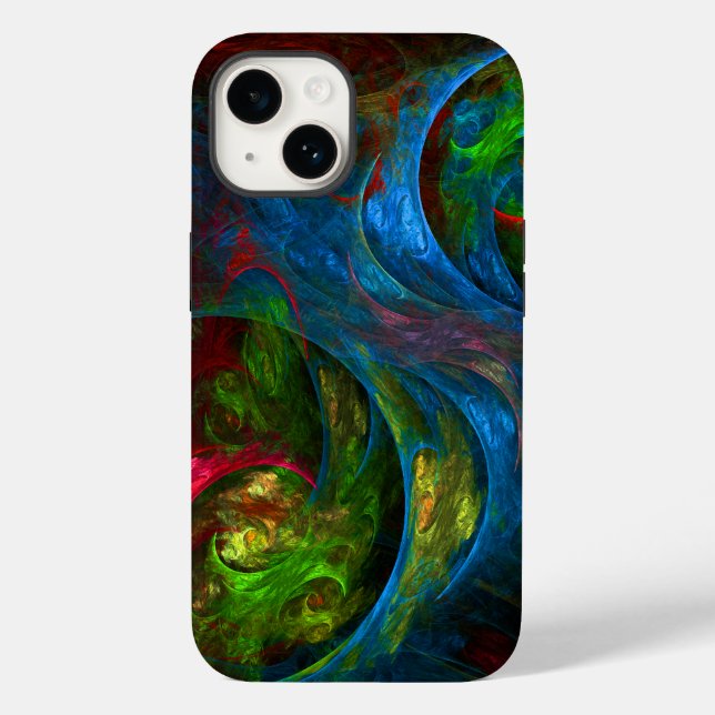 Genesis Blue Abstract Art Case-Mate iPhone Case (Back)