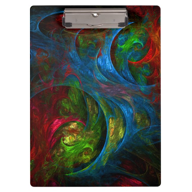 Genesis Blue Abstract Art Clipboard (Front)