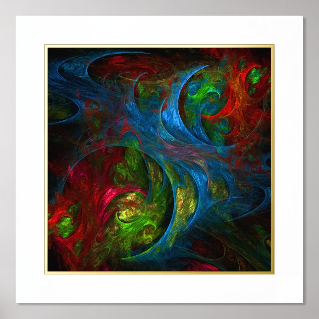 Genesis Blue Abstract Art Foil Prints (Front)