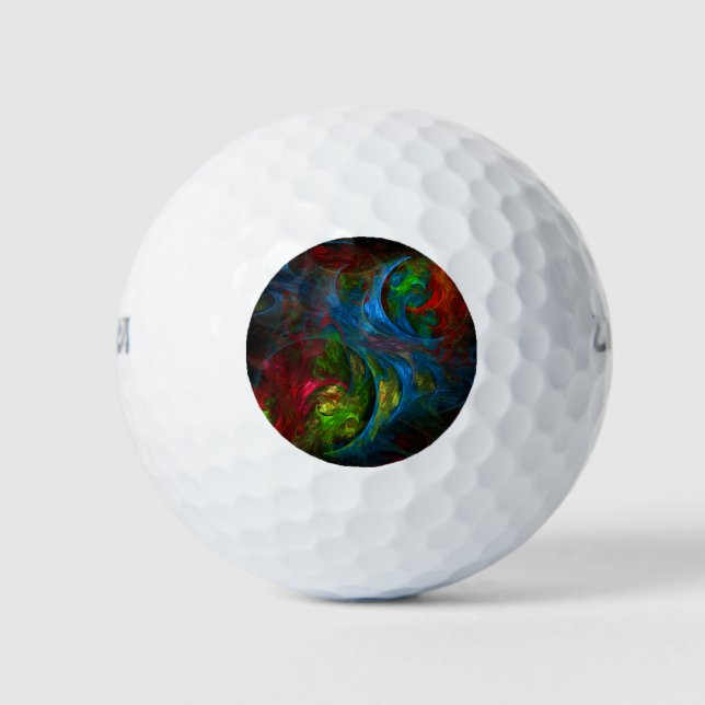 Genesis Blue Abstract Art Golf Balls (Front)