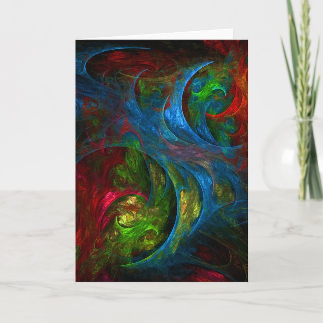 Genesis Blue Abstract Art Greeting Card (Front)