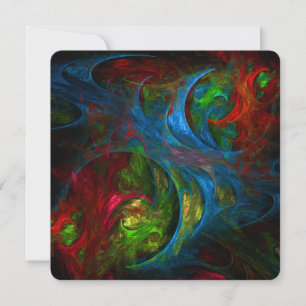 Genesis Blue Abstract Art Invitation