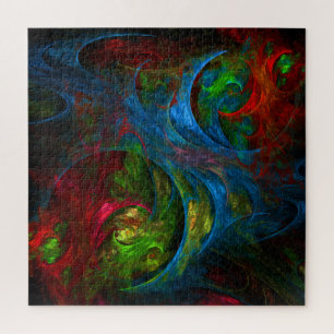 Genesis Blue Abstract Art Jigsaw Puzzle