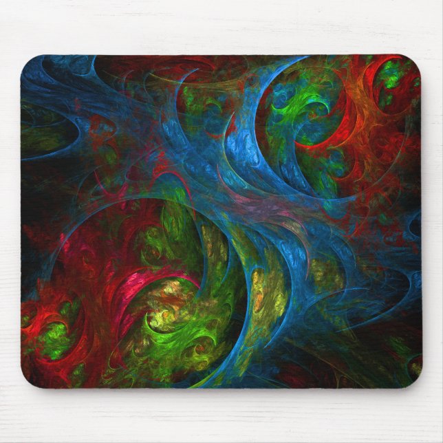 Genesis Blue Abstract Art Mousepad (Front)