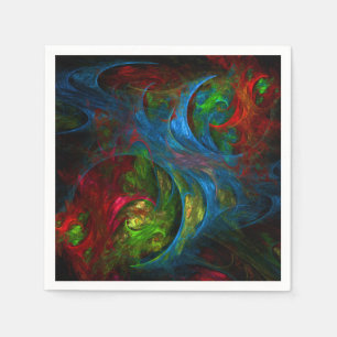 Genesis Blue Abstract Art Napkin