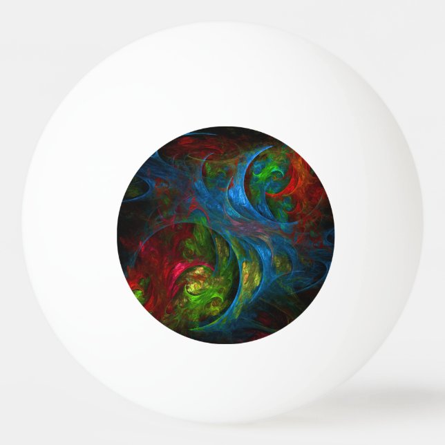 Genesis Blue Abstract Art Ping Pong Ball (Front)