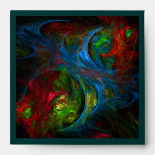 Genesis Blue Abstract Art Square Envelope