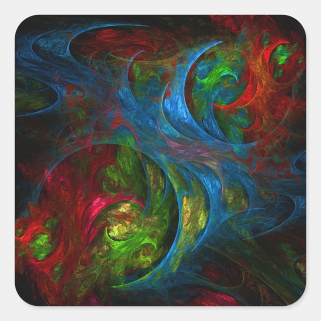 Genesis Blue Abstract Art Square Sticker (Front)