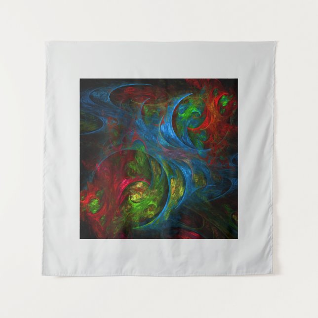 Genesis Blue Abstract Art Tapestry (Front)