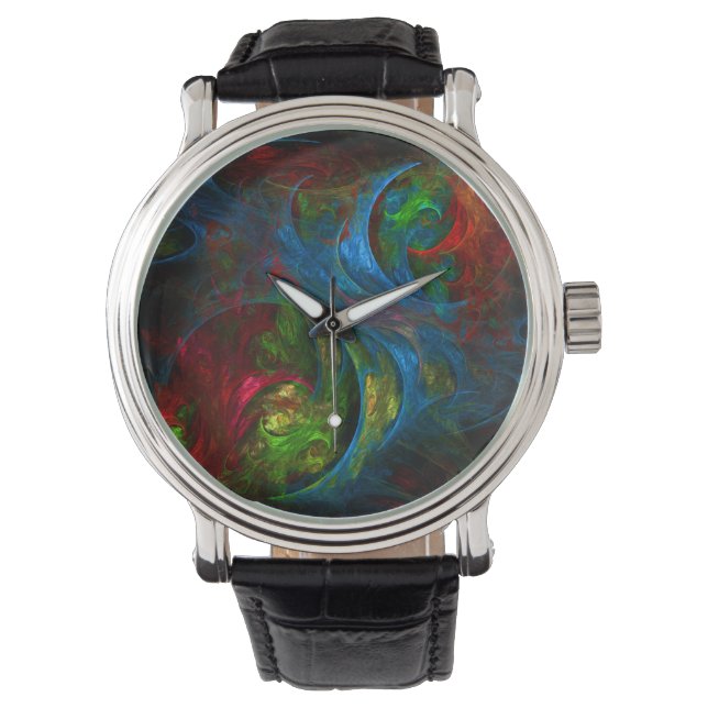 Genesis Blue Abstract Art Watch (Front)