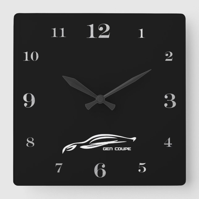 Genesis Coupe white brushstroke logo Square Wall Clock (Front)