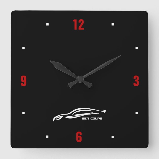 Genesis Coupe white brushstroke logo Square Wall Clock (Front)
