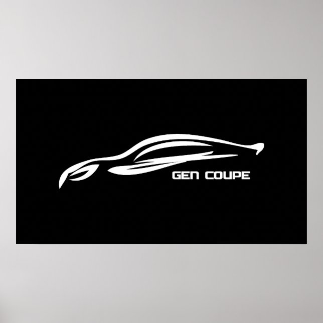 Genesis Coupe White Silhouette Logo Poster (Front)