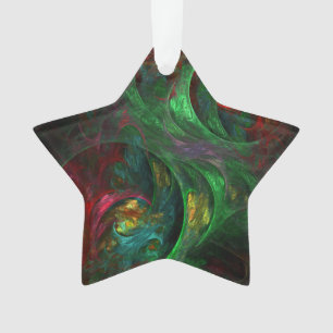 Genesis Green Abstract Art Acrylic Star Ornament