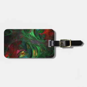 Genesis Green Abstract Art Address Luggage Tag