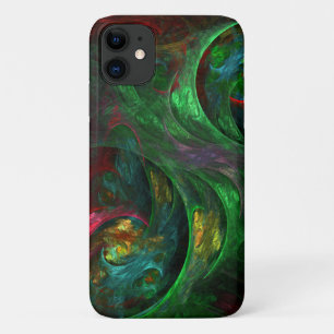 Genesis Green Abstract Art iPhone 11 Case