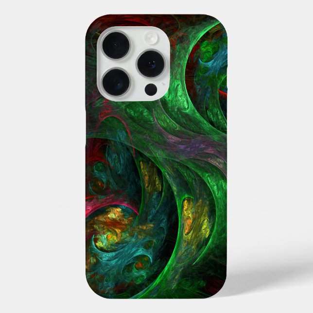 Genesis Green Abstract Art Case-Mate iPhone Case (Back)