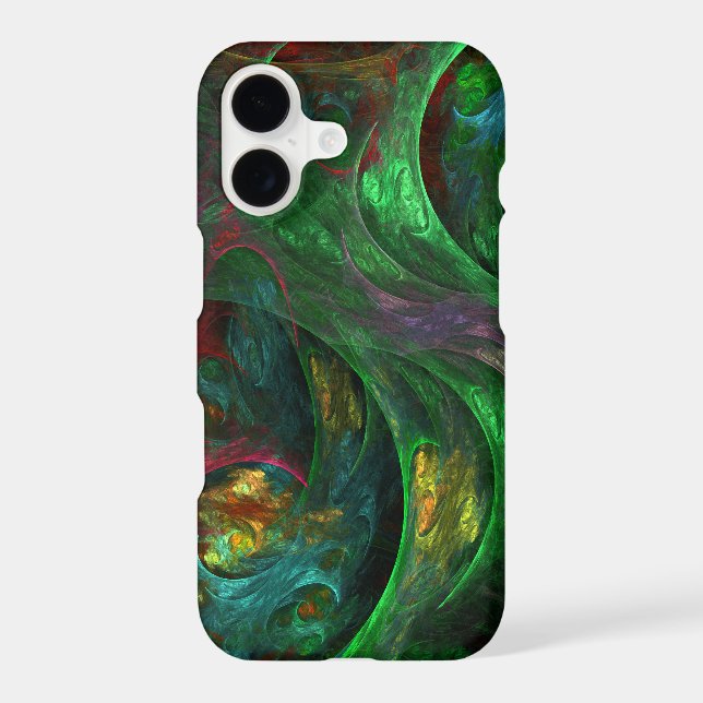 Genesis Green Abstract Art Glossy iPhone Case (Back)