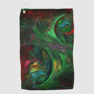 Genesis Green Abstract Art Golf Towel