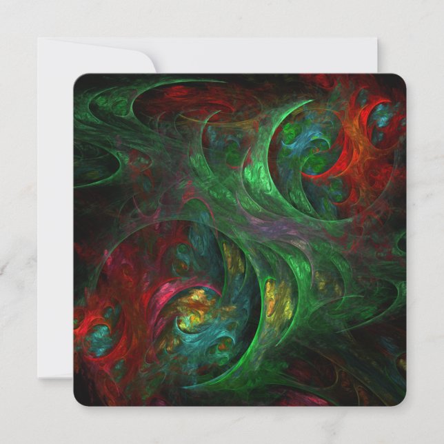Genesis Green Abstract Art Invitation (Front)