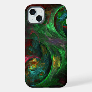 Genesis Green Abstract Art iPhone 15 Plus Case