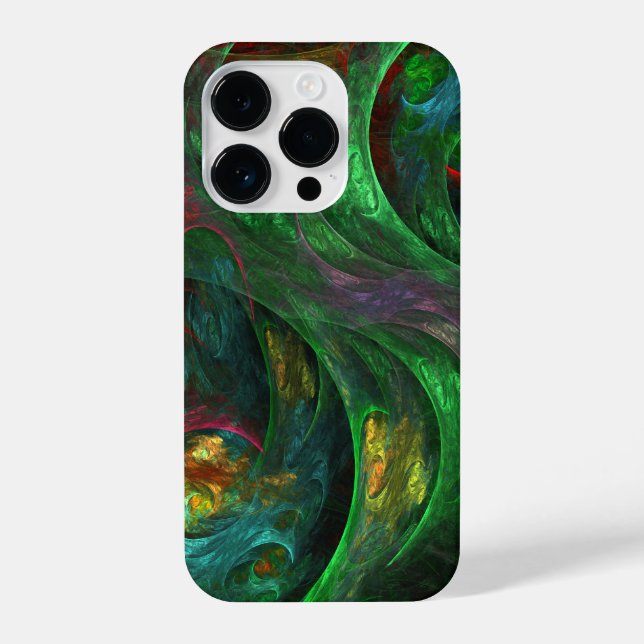 Genesis Green Abstract Art iPhone Case (Back)