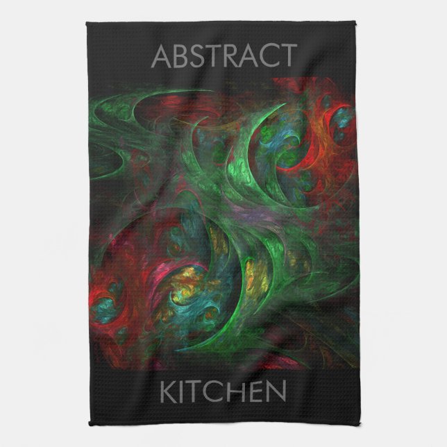Genesis Green Abstract Art Kitchen Towel (Vertical)