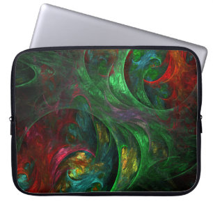 Genesis Green Abstract Art Laptop Sleeve