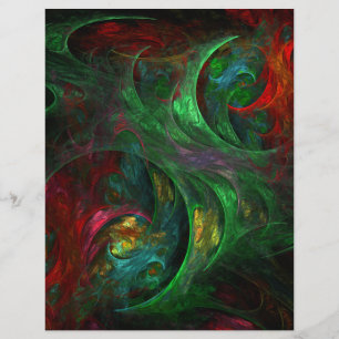Genesis Green Abstract Art Letterhead