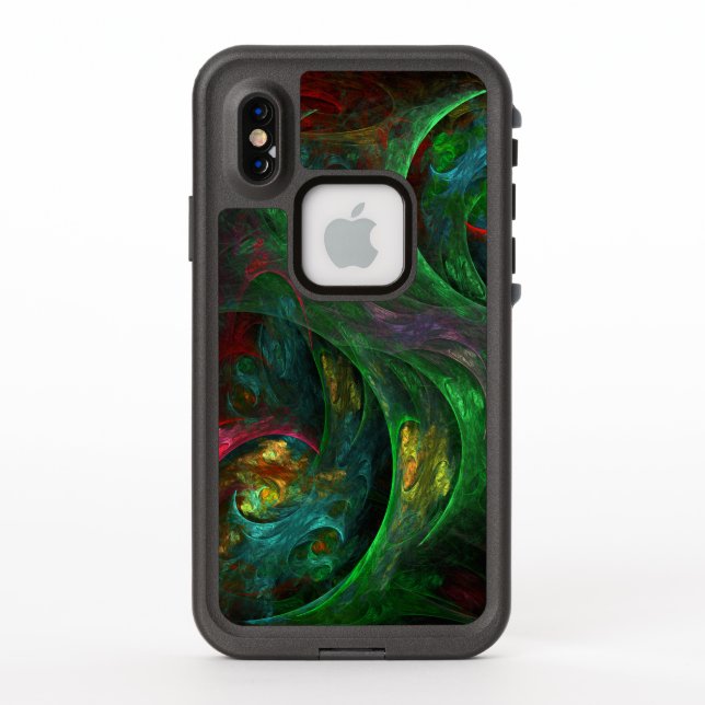 Genesis Green Abstract Art LifeProof iPhone Case (Back)