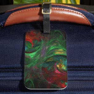 Genesis Green Abstract Art Luggage Tag
